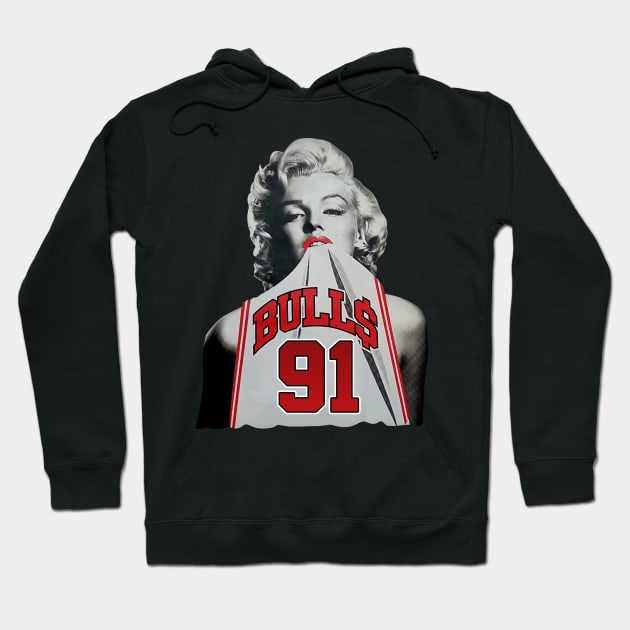 Marilyn Monroe Chicago Dennis Rodman white Hoodie by botokgetuk